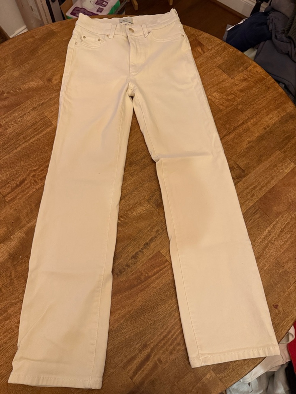 DL1961 Cream Wide Leg Jeans